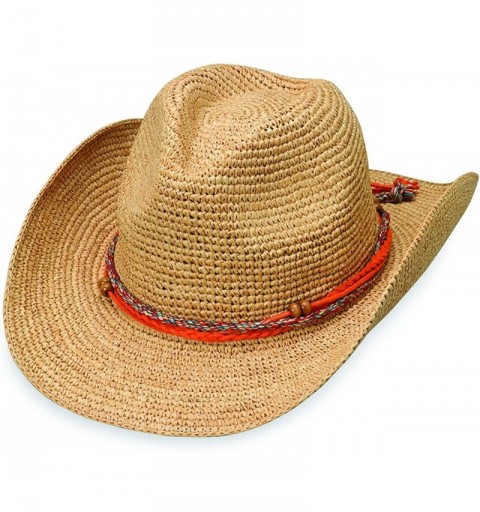Cowboy Hats Women's Catalina Cowboy Hat - Raffia- Modern Cowboy- Designed in Australia - Natural - CN11FDA2H6D $93.71