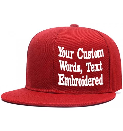 Baseball Caps Custom Embroidered Baseball Cap Personalized Snapback Mesh Hat Trucker Dad Hat - Hiphop Red - CB18HLWMT9N $14.79
