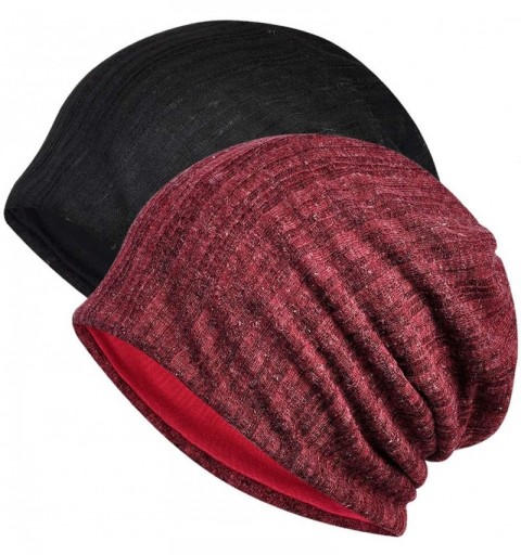 Skullies & Beanies Cotton Slouchy Beanie Hat Hair Covers Soft Night Sleep Cap for Women - Mix Color 18 - CT194MGMSK8 $14.88