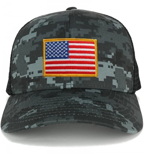 Baseball Caps US American Flag Embroidered Patch Adjustable Camo Trucker Cap - NTG-Black - Yellow Patch - CD12N3WQEY8 $17.43