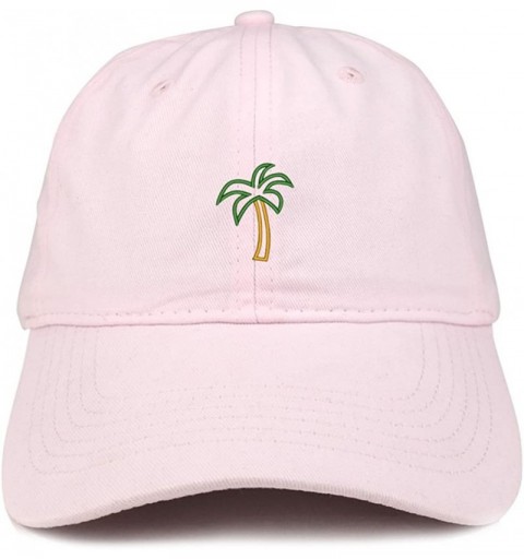 Baseball Caps Palm Tree Embroidered Dad Hat Adjustable Cotton Baseball Cap - Light Pink - CV185HO0QGO $22.58