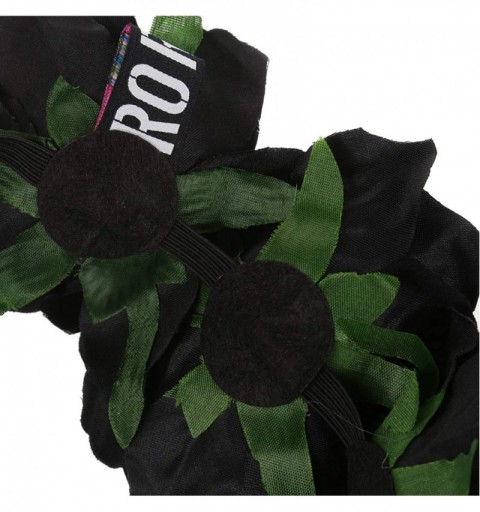 Headbands Women's Floral Garland Flower Crown Artificial Roses Headband - Gothic Black - C418M83WLGM $15.33