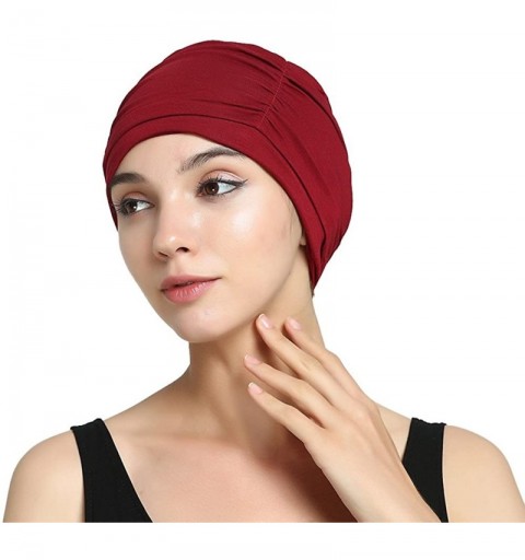 Skullies & Beanies Bamboo Fashion Chemo Cancer Beanie Hats for Woman Ladies Daily Use - Dark Red - CW1822I279E $10.28