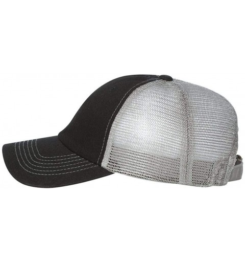Baseball Caps Headwear 3100 Contrast Stitch Mesh Cap - Black/Grey - CS118D1IB7T $12.01