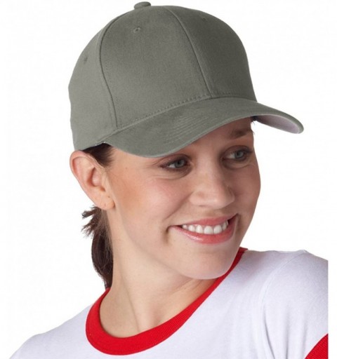 Baseball Caps Flexfit Brushed Twill Cap - Grey - CX11M9BCO9Z $14.38