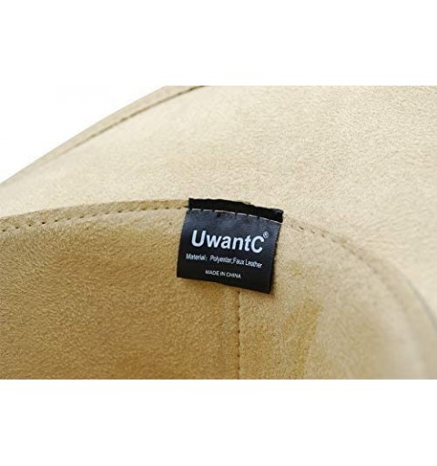 Cowboy Hats Mens Faux Felt Western Cowboy Hat Fedora Outdoor Wide Brim Hat with Strap - Beige - C9186G55E9E $21.03