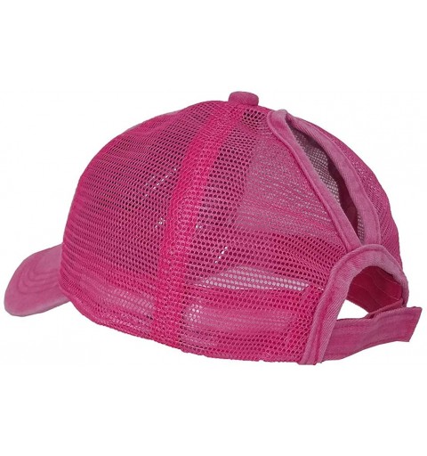 Baseball Caps Ponytail Messy High Bun Baseball Hat Ponycaps Adjustable Trucker Cap - Pink - C618IG8R0OO $7.84