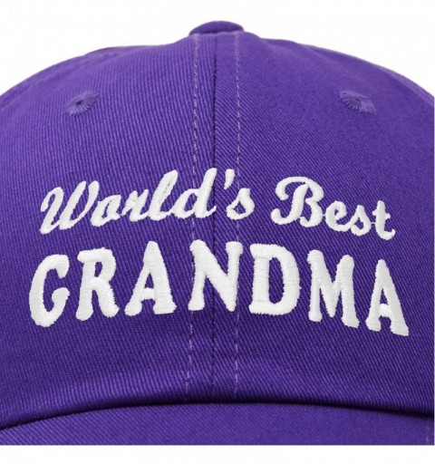 Baseball Caps Worlds Best Grandma Hat Gift Embroidered Cotton Cap - Purple - CP18RZ6GOAZ $15.56