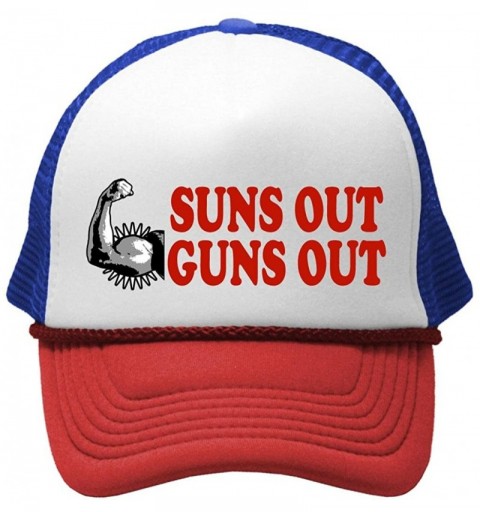 Baseball Caps Suns Out Guns Out - Unisex Adult Trucker Cap Hat - Rwb - CG11OE8Z7QX $11.27