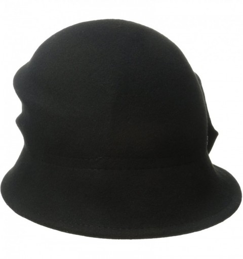 Bucket Hats Women's Alexandrite Wool Trilby Hat with Flower Trim - Black - CH1190984D9 $50.52