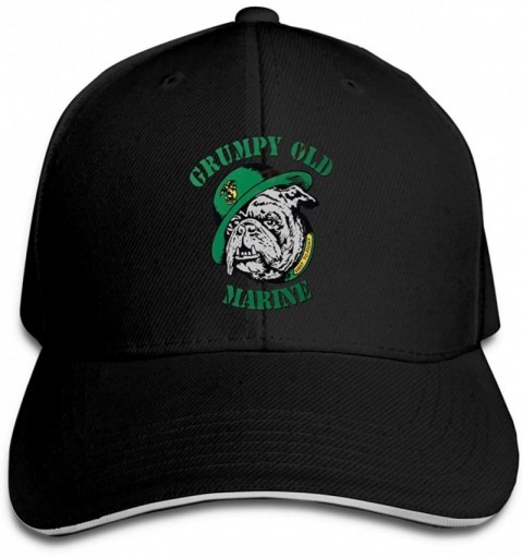 Baseball Caps Grumpy Old Marine Sign Unisex Hats Trucker Hats Dad Baseball Hats Driver Cap - Black - CN18L52LSY7 $23.39