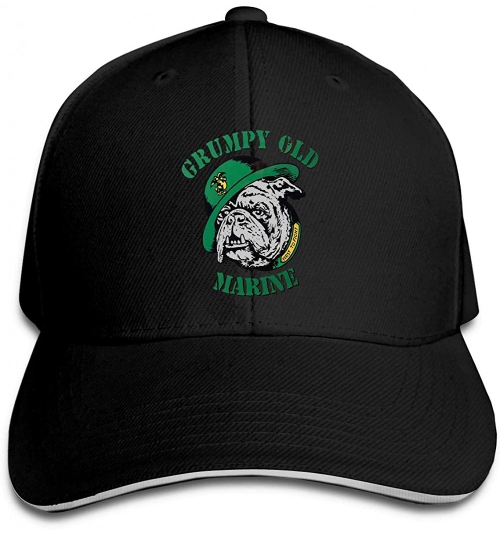 Baseball Caps Grumpy Old Marine Sign Unisex Hats Trucker Hats Dad Baseball Hats Driver Cap - Black - CN18L52LSY7 $23.39