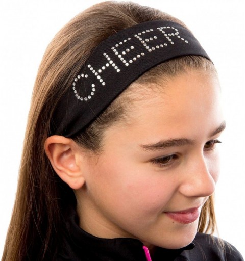 Headbands Cheer Rhinestone Cotton Stretch Headband - Navy Blue - CP115LJDNBZ $8.95