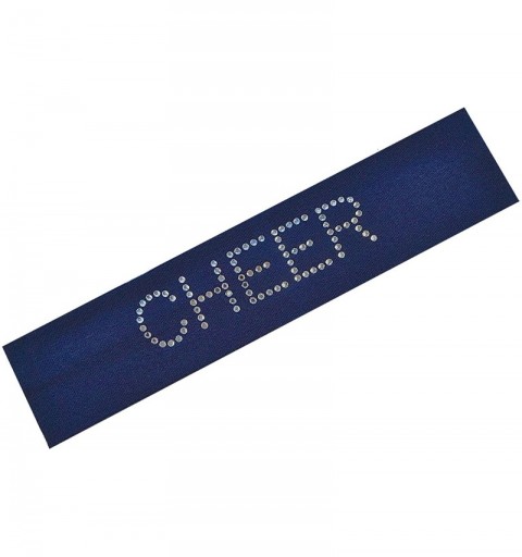 Headbands Cheer Rhinestone Cotton Stretch Headband - Navy Blue - CP115LJDNBZ $8.95