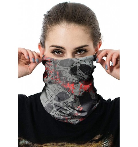 Balaclavas Unisex Multifunctional Seamless Bandana Face Mask Neck Gaiter Headwear Tube Mask Scarf - Skull 1 - CK197SS0CO8 $12.02