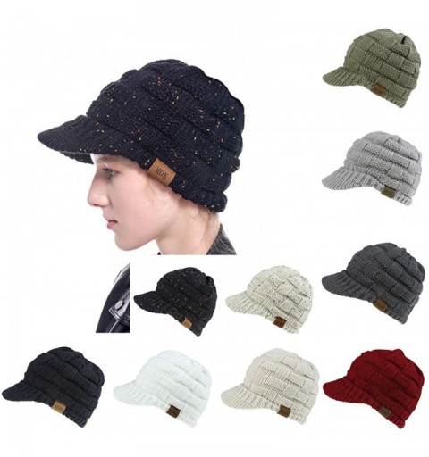 Skullies & Beanies Ponytail Cap with Drop Down Ear Warmer- Slouchy Knitted Beanie Hat for Women - Wine - CK18YR82O59 $10.24