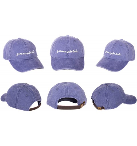 Baseball Caps Gamma Phi Beta (N) Sorority Baseball Hat Cap Cursive Name Font Gamma phi - Purple - CJ18DUG3E3Y $20.98