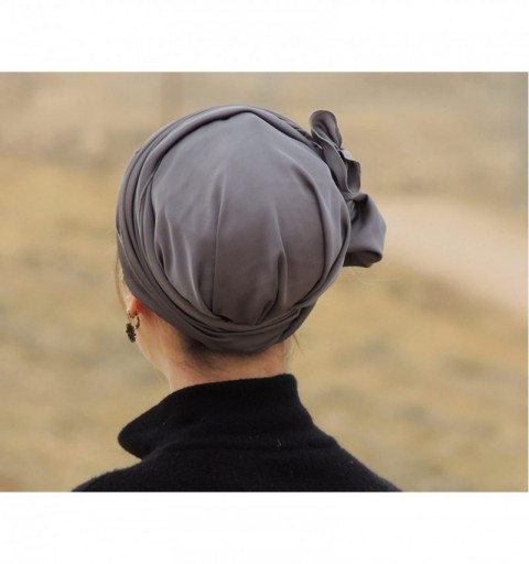 Headbands Tichel Full Hair Covering Lovely Stretched Snoods Turban One Size Grey - Gray - CF12B7X3UZ7 $40.54