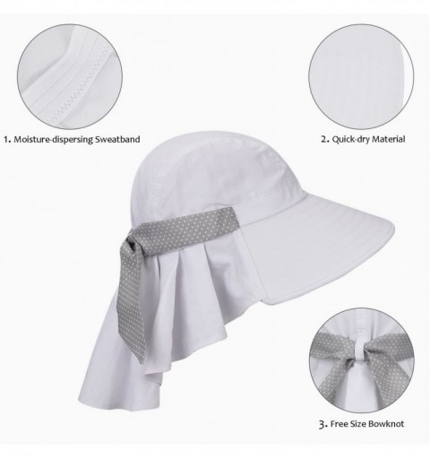 Sun Hats Safari Sun Hats for Women Fishing Hiking Cap with Neck Flap Wide Brim Hat - 3white - C418ESL50MA $11.50