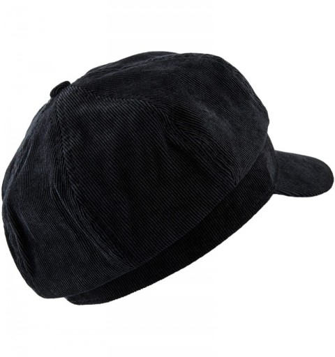 Newsboy Caps Newsboy Hat-Plain Cabbie Visor Beret Gatsby Ivy Caps for Women - B-black(corduroy) - CU188G6EUW9 $15.67
