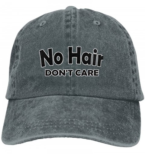 Baseball Caps Mens/Womens No Hair Don't Care Funny Denim Hat Trucker Cap Cotton Black - Asphalt - CK18CSE35LG $21.07