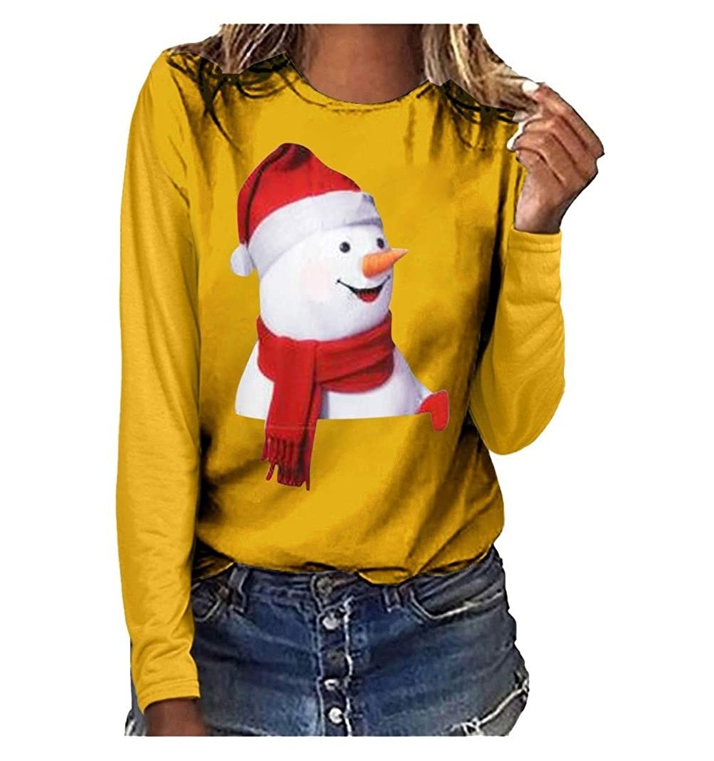 Bomber Hats Womens Christmas Snowman Pullover - X - C018AE8333W $7.68