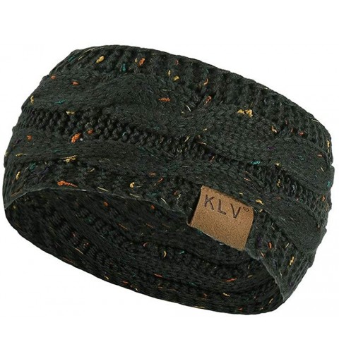 Cold Weather Headbands Womens Ear Warmers Headbands Winter Warm Fuzzy Cable Knit Head Wrap Gifts - Dark Gray - CR18AI29T5N $1...