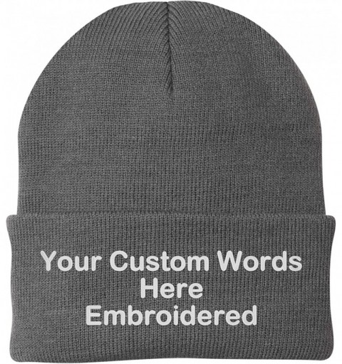 Skullies & Beanies Customize Your Beanie Personalized with Your Own Text Embroidered - Athletic Oxford - CE18IRG7WWA $18.38