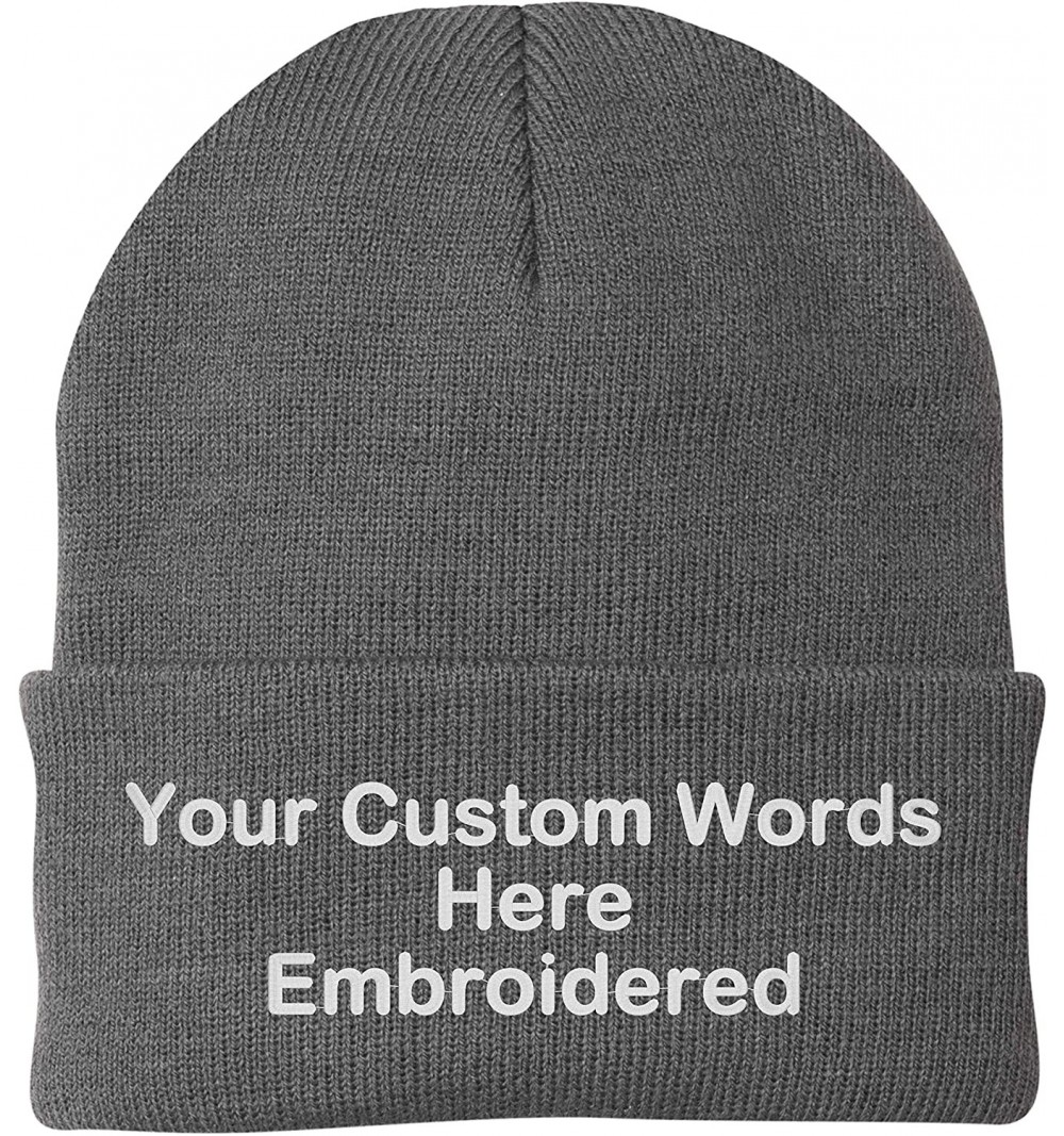 Skullies & Beanies Customize Your Beanie Personalized with Your Own Text Embroidered - Athletic Oxford - CE18IRG7WWA $18.38