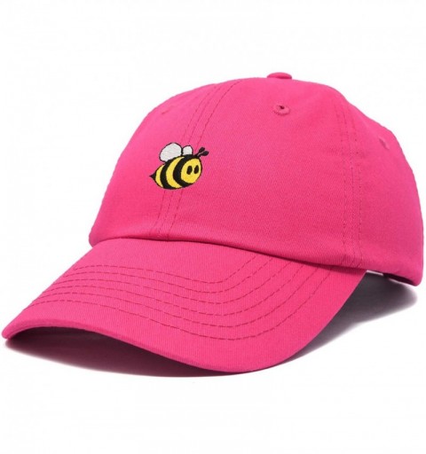Baseball Caps Bumble Bee Baseball Cap Dad Hat Embroidered Womens Girls - Hot Pink - C618W60X0IQ $14.05