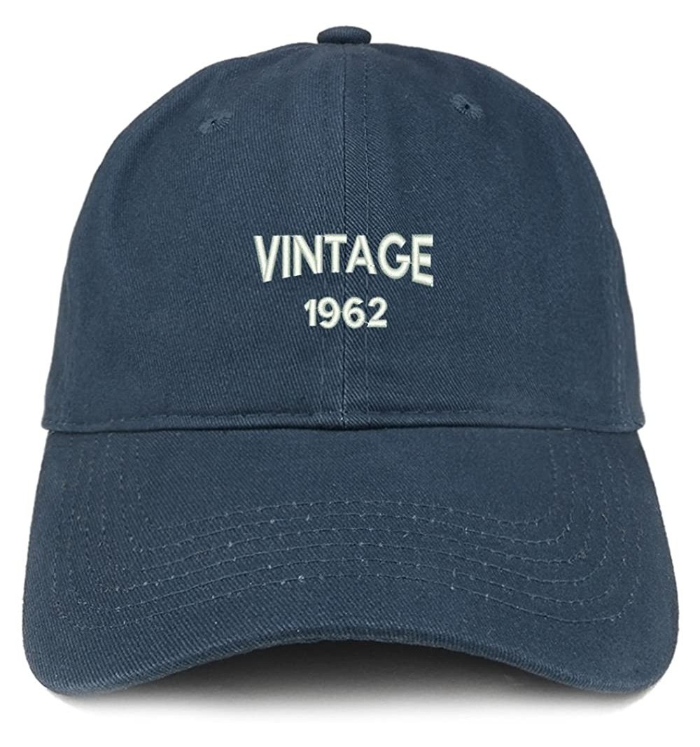 Baseball Caps Small Vintage 1962 Embroidered 58th Birthday Adjustable Cotton Cap - Navy - CP18C6N929Q $21.22