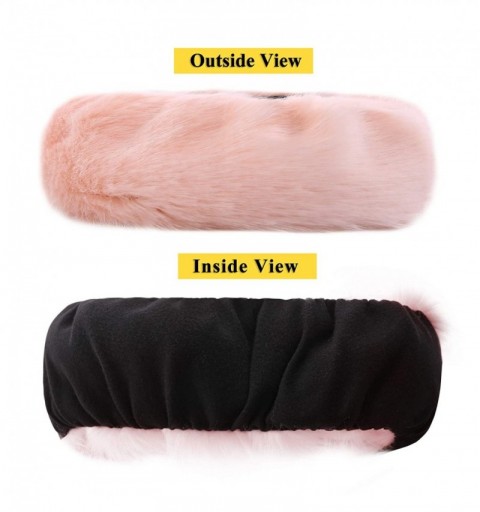Cold Weather Headbands Women's Faux Fur Headband Winter Earwarmer Earmuff with Stretch-Pink - Pink - CL18L68AHHA $16.42