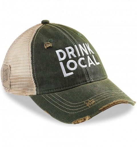 Baseball Caps Retro Brand Drink Local Baseball Cap - Olive - CM18I233IZ8 $26.34