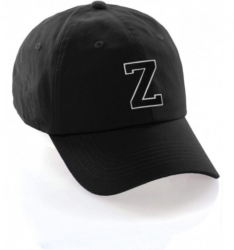 Baseball Caps Custom Hat A to Z Initial Letters Classic Baseball Cap- Black Hat White Black - Letter Z - CH18N8YWCHD $11.33