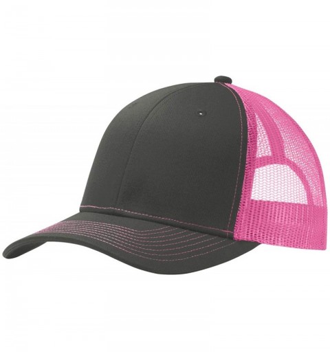 Baseball Caps Mens Snapback Trucker Cap (C112) - Grey Steel/Neon Pink - CU187AKS4XN $9.14