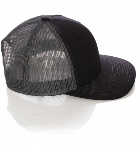 Baseball Caps Structured Trucker Mesh Hat Custom Colors Letter A Initial Baseball Mid Profile - Black Charcoal White Black - ...