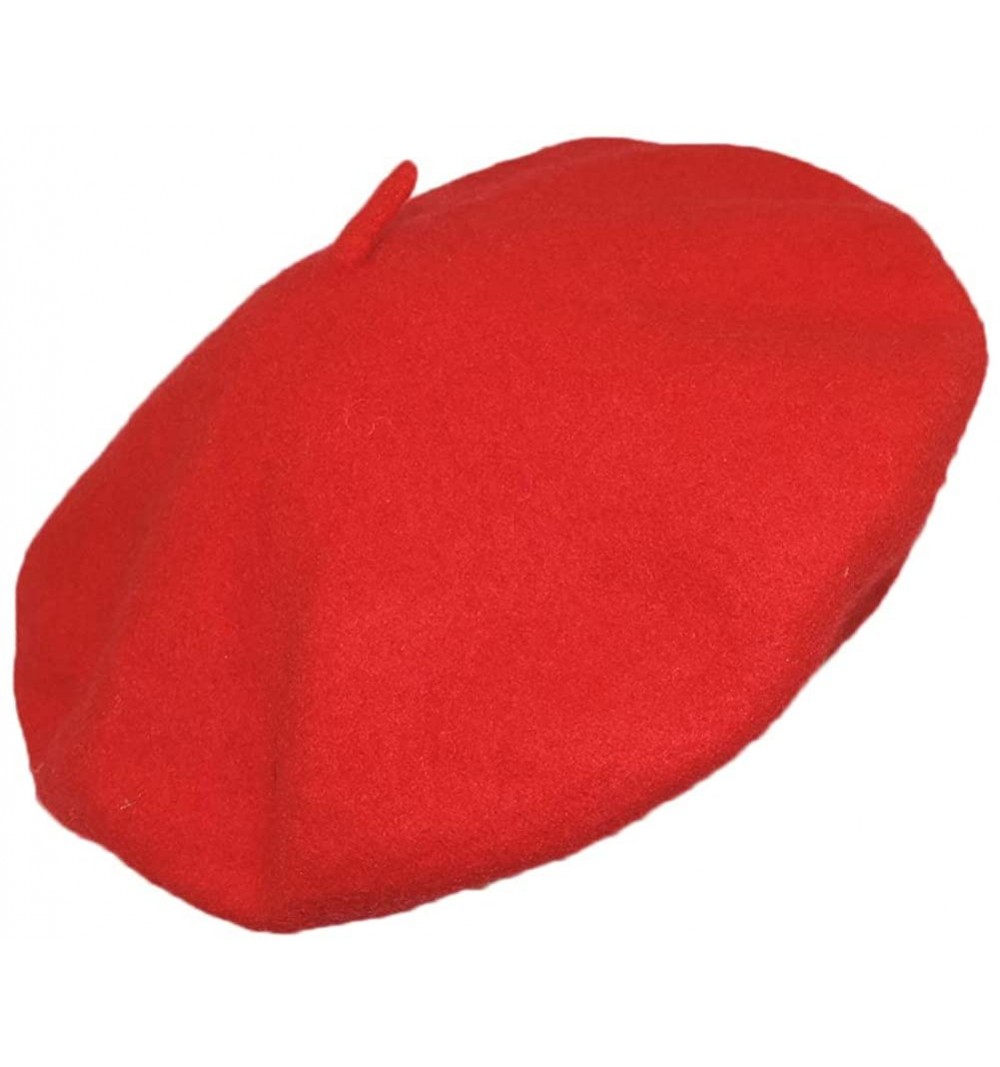 Red Beret 100% Wool French Parisian Hat - CO11M4MPYFP