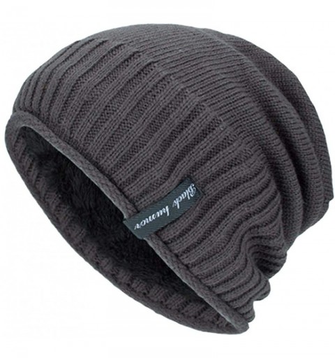 Skullies & Beanies Mens Winter Warm Slouchy Beanie Oversized Baggy Hat Fleece Lined Knit Skull Cap - B-gray - C818HGCTZ28 $9.44