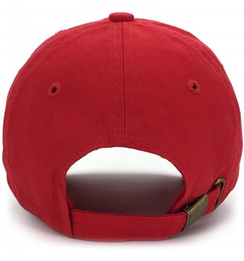 Baseball Caps Dad Hat Baseball Cap Adjustable Distressed Vintage Washed Polo Style Cotton Headwear - Red - CA18WZGXW2N $9.72