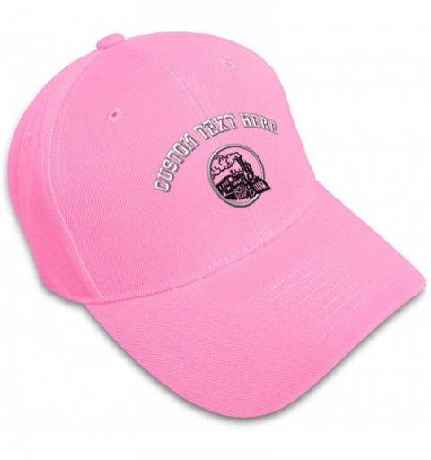 Baseball Caps Custom Baseball Cap Train Embroidery Dad Hats for Men & Women Strap Closure 1 Size - Soft Pink - C818Y3UQMGX $1...
