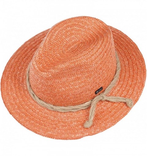 Cowboy Hats Tyrolean Straw Hat Women/Men - Made in Italy - Orange - CK18O9ADL8N $35.11