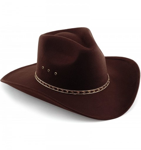 Cowboy Hats Child Pinch Front Faux Felt Cowboy Hat Brown - CV11BZ052A3 $30.91