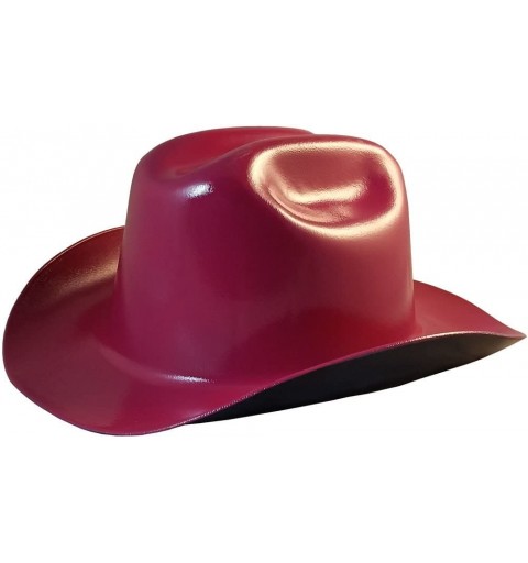 Cowboy Hats Western Cowboy Hard Hat with Ratchet Suspension (Raspberry) - Raspberry - CX189QQM7ZO $45.56