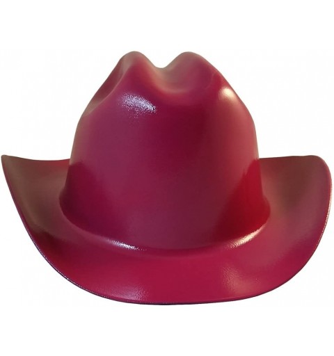 Cowboy Hats Western Cowboy Hard Hat with Ratchet Suspension (Raspberry) - Raspberry - CX189QQM7ZO $45.56