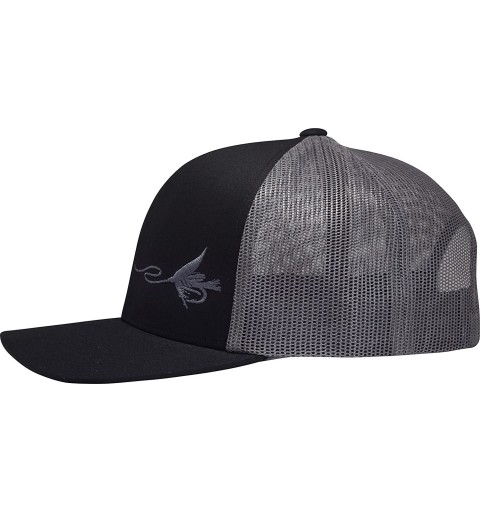 Baseball Caps Trucker Hat - Fly Fishing - Black/Graphite - CG183L7KRRI $31.04
