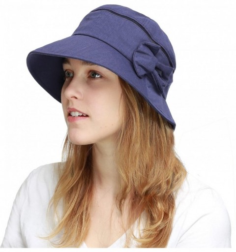 Bucket Hats Ladies Packable Women's Sun Beach Bucket Hat (J-Navy) - CJ18GZSZ7Y0 $14.34