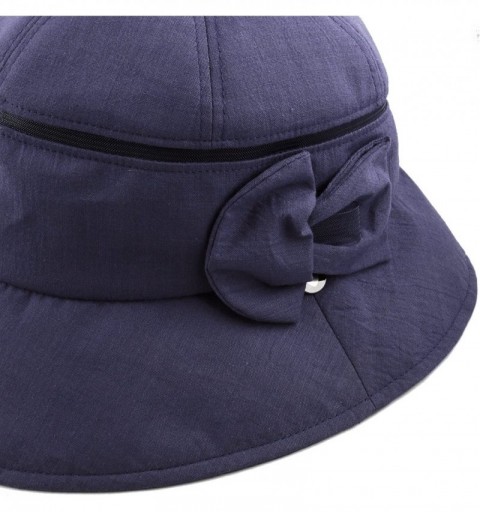 Bucket Hats Ladies Packable Women's Sun Beach Bucket Hat (J-Navy) - CJ18GZSZ7Y0 $14.34