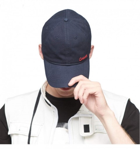 Baseball Caps Men's Cotton Classic Baseball Cap with Adjustable Buckle Closure Dad Hat - Navy/Wine - CW17YCDR65U $11.70