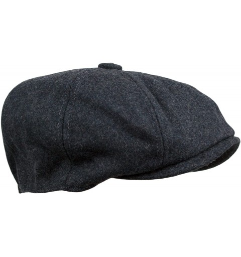 Skullies & Beanies Men's Wool Blend Applejack Houndstooth Plaid Ivy Newsboy Hat - Charcoal - CM126W6JXOV $7.83