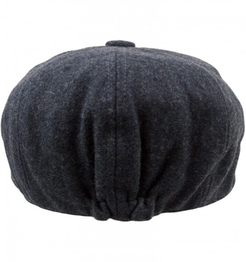 Skullies & Beanies Men's Wool Blend Applejack Houndstooth Plaid Ivy Newsboy Hat - Charcoal - CM126W6JXOV $7.83